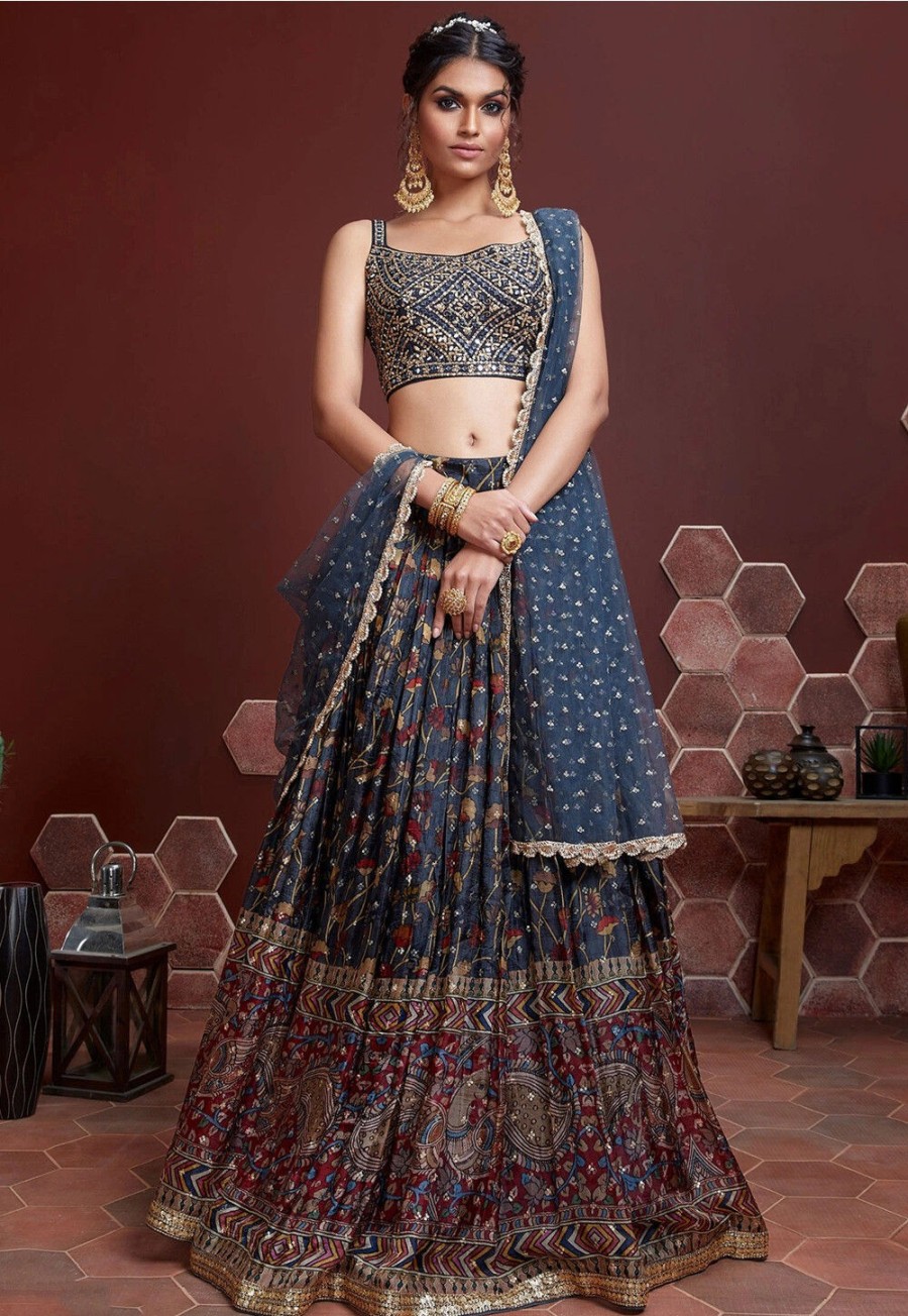 Pure Georgette - A Line Lehenga - Lehenga Choli Online in Latest and Trendy  Designs at Utsav Fashion